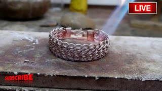 How to design a beautiful silver bracelet 🔥🔨 silver gold viral jewellry video jewelry [upl. by Evanne]