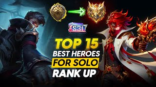 TOP 15 BEST HEROES TO SOLO RANK UP TO MYTHICAL IMMORTAL FASTER  SEASON 31  BEATS [upl. by Trella]