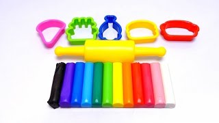 Learn English Colors  Rainbow Cooking Set  Clay Chef Smile Kids  Pizza Donut Hamburger amp Cake [upl. by Menis]