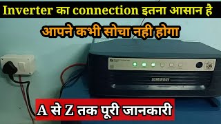 Inverter connection for home  How to do Luminous Inverter connection  House wiring with Inverter [upl. by Gridley]