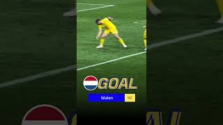 Goal Malen 90min Romania vs Netherlands 03 Highlights  EURO 2024 [upl. by Sivatco]