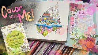 How to Color  Johanna Basford Small Victories Adult Coloring  Prismacolor Colored Pencils  Part 2 [upl. by Eihcra]