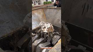 Strong motorcycle engine put into shredder machine [upl. by Lorrad778]