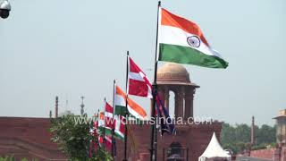 Rashtrapati Bhavan sits atop Raisina Hill small Delhi Ridge Aravalli promontary SouthNorth blocks [upl. by Venetia]