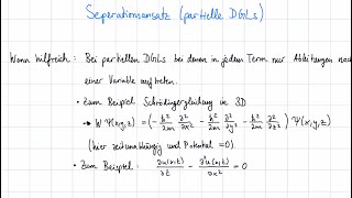 Separationsansatz partielle Differentialgleichungen [upl. by Enylcaj]