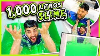 Hicimos 1000 litros de Slime en la Caja Trasparente 😮 [upl. by Peedus]