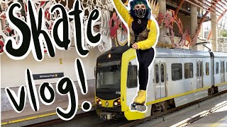 LetsTake the Train 🚆  Roller Skate Vlog 💙 [upl. by Adnohral]