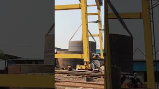 Vessel Tank Lifting  Vessel shell Equipment Gantry Crane Video [upl. by Gardol624]