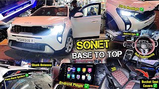 2024 Kia Sonet HTE Base to Top Modification 🔥 Kia Sonet Base Model Modified [upl. by Aibos641]