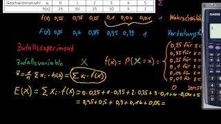 Statistik Zufallsvariable Erwartungswert Varianz  FernUni Hagen  Wiwi [upl. by Farrand]