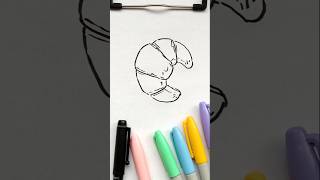 Como Dibujar un Cuernito Media Luna 🥐✨ Dibujos para Dibujar [upl. by Oralie]