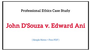 John DSouza v Edward Ani AIR 1994 SC 975  Cases Prescribed for Study on Professional Ethics [upl. by Odlauso606]