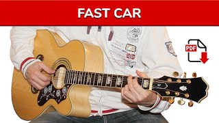 FAST CAR 🎸 TRACY CHAPMAN MAIN RIFF  TAB [upl. by Nipha]