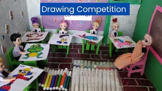 Barbie Doll School Drawing CompetitionMagical Barbie Tamil [upl. by Rolfston36]