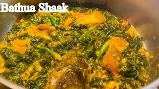 Fresh Bathua Shaak Recipe Village Style  Winter Vegetable Recipe Bheto Shak Curry Vaji [upl. by Salangia]