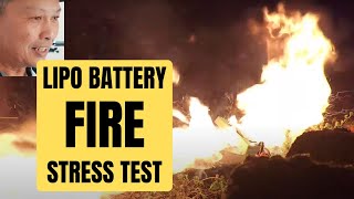 Lipo Fire  2s 5000 mah battery overcharged  fire demonstration [upl. by Hctim25]