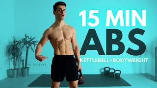 Kettlebell ABS Workout  15 minute No Repeat Sixpack [upl. by Zita]