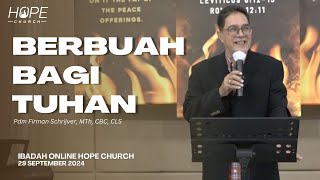 Ibadah Online HOPE Church 29 September 2024 [upl. by Rog]