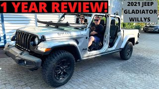 2021 Jeep Gladiator Willys 1 Year REVIEW Should You BUY [upl. by Willey]