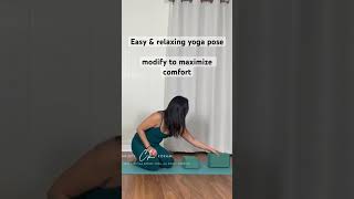 Easy yoga pose for relaxation  restorative yoga yogaforrelaxation restorativeyoga yogaforstress [upl. by Hafeenah677]