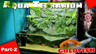 💚 Huge Natural Aqua Terrarium  Paludarium  Planted Tank  Part  2 Adding Goldfish [upl. by Pammi]