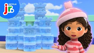 Make an Ice Castle with MerCat ❄️ Gabbys Dollhouse  Netflix Jr [upl. by Ahsaetal]