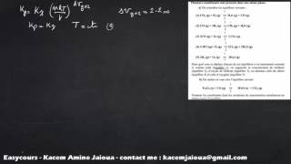 57  Exercice 24 Loi de Le Chatelier  Thermodynamique SMPC [upl. by Nosilla]