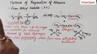 Methods of Preparation Of Alkene  Class 11 Chemistry Chapter 13 Hydrocarbons NCERT CBSE [upl. by Kerri]