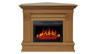 Electric fireplace universal 2in1 ArtiFlame Albion AF23S light oak [upl. by Mihcaoj]