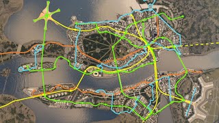 Public Transport Overview  Cities Skylines  Aurelia 104 [upl. by Nanda]