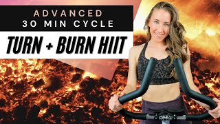 30 MINUTE CYCLING WORKOUT TURN  BURN HIIT RIDE ADVANCED SPIN CLASS [upl. by Ataymik]