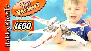 Lego Star Wars XWING 9493 Box Open Build HobbyKidsTV [upl. by Ennirroc]