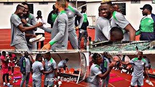 Super Eagles players celebration as Victor Osimhen joins them in the camp at your Uyo [upl. by Eniamrehc]