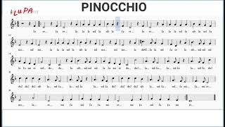 Pinocchio  Flauto dolce  Karaoke  Spartito  Note  Instrumental  Canto  Musica [upl. by Legnaesoj795]