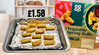 YOU GET WHAT YOU PAY FOR Coop 12 Vegetable Spring Rolls  FOOD REVIEW [upl. by Vasilis908]