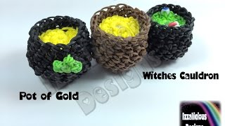 Rainbow Loom 3D Pot of Honey Pot of Gold amp Witches Cauldron  loomless loomless Hook Only [upl. by Sky]