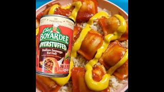 eat Chef Boyardee Overstuffed Ravioli on Rice [upl. by Warenne]