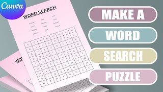 Create a Word Search puzzle in Canva  easy tutorial [upl. by Augustine]