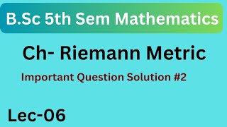 BSc 5th Semester Maths Riemann Metric Important Questions Solution  NEP 2020 [upl. by Jacintha113]