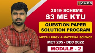 S3 KTU 2019 Scheme QP Solution  ME  Metallurgy amp Material Science  MET205  Module 2  DEC 2022 [upl. by Ardnoid13]