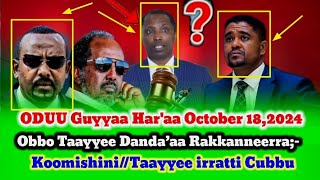 Obbo Taayyee Danda’aa October 182024 Rakkanneerra Koomishini Taayyee irratti Cubbu [upl. by Raclima]