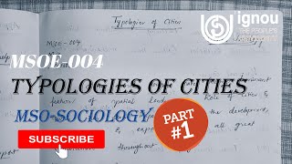 MSOE004  TYPOLOGIES OF CITIES  PART1  IGNOU  SOCIOLOGY [upl. by Niatsirt]