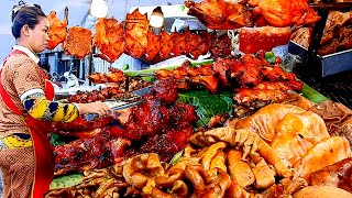 The Most Popular Street Foods In Phnom Penh  Roast Duck  Three Layers Pork Crispy Fat Tube [upl. by Landon465]