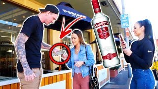 GIVING OUT VODKA SHOTS TO THE PUBLIC [upl. by Stoneman]