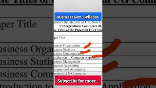 BCom 1st semester syllabus  NEP 2020  MGKVP [upl. by Haibot692]