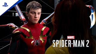 Marvels SpiderMan 2 Peter Transforms Into Hybrid Nanotech Suit With Younger MJ [upl. by Tiffanie]