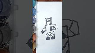 How to draw minecraft entity 303 drawing minecraft easy drawing howidraw shorts [upl. by Yerga]