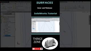 SolidWorks TutorialSurfaces cover and thickness Superficies recubrimiento y espesor [upl. by Fatsug]