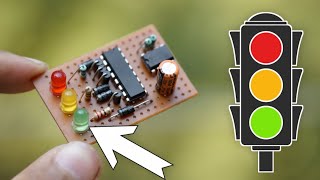 How to make a Traffic light using CD4017 and NE555 [upl. by Nibbs903]