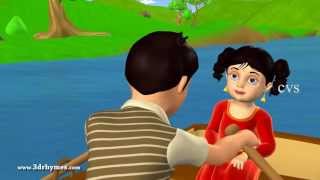 Row row row your boat  3D Animation English Nursery rhyme for children with lyrics [upl. by Lleda]